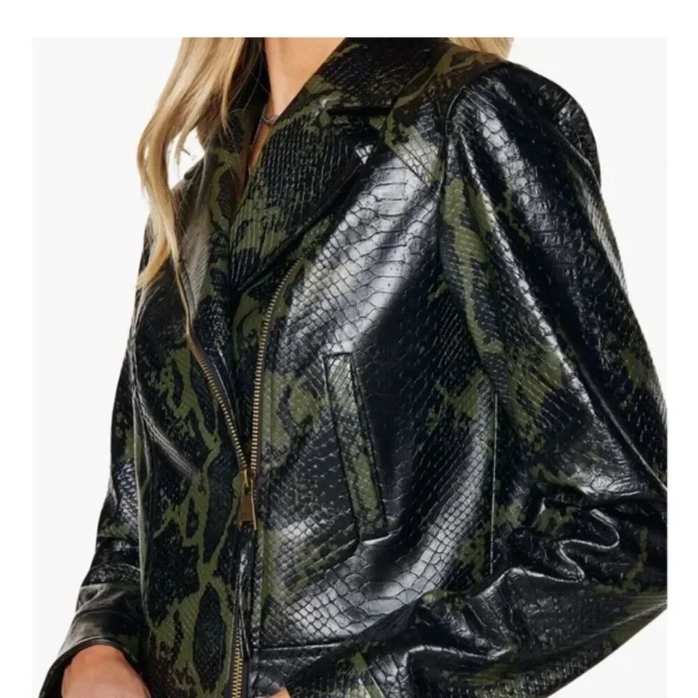 NWT Ramy Brook New York Kane Biker Moto Jacket Olive Black Small $495
